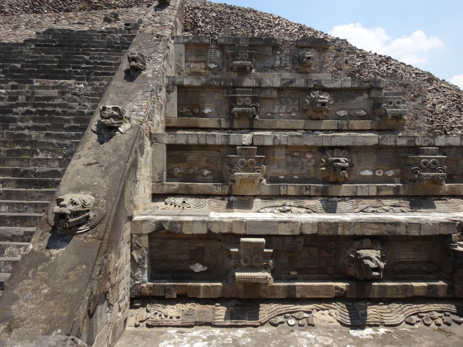 Statues Reamaining Temple of Quetzalcoatl